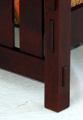 Detail pinned through-tenons on leg.